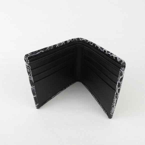 Roger Ximenez Wallet Men's Shadow Gray Mock Croc Genuine Leather Wallet NEW - Picture 4 of 13